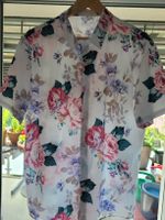 Blumiges Sommerhemd Gr. M, Kurzarmhemd, Herrenhemd