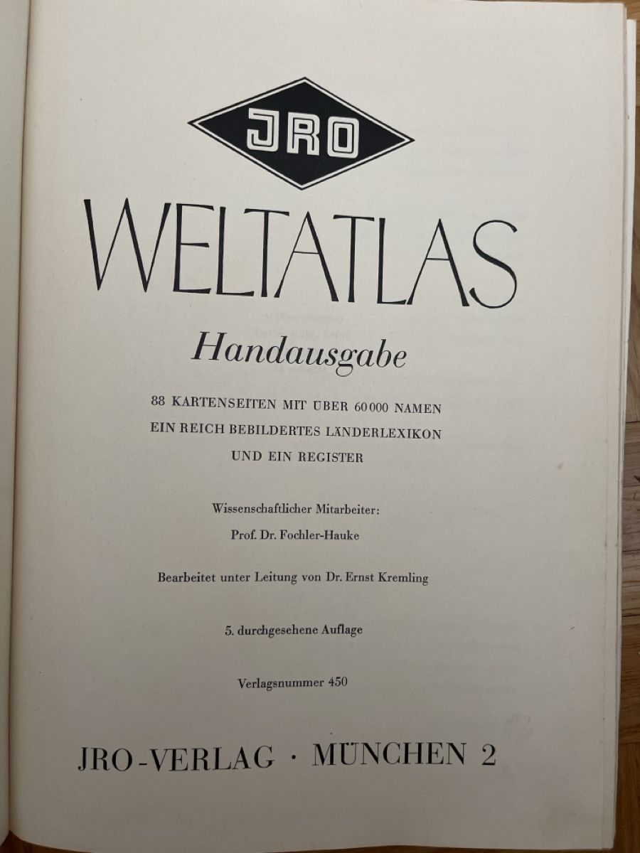 Bücher: JRO Weltatlas 1953 – Gebraucht aus Dussnang von jacabi1 1