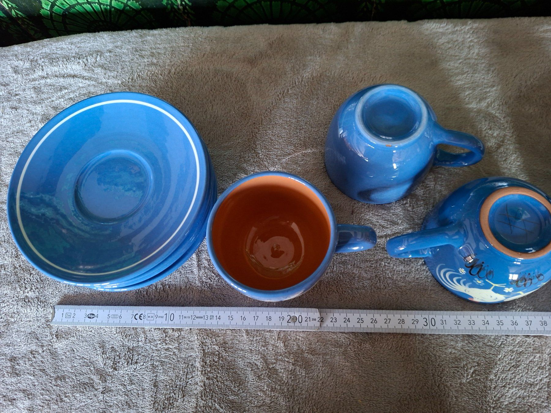 Tazze: 4  wunderschöne, blaue Tassen mit Hähnen/Hühner, Handbemalt – Nuovo (secondo la descrizione) da Otelfingen venduto da silver-moon 5