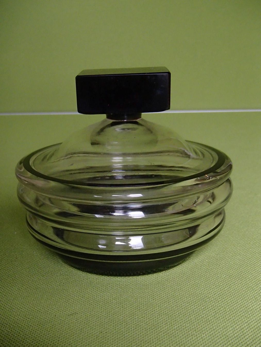 Bicchieri: 5 Art Deco Glasdosen mit Deckel schwarz&silber – Usato da Schöfflisdorf venduto da pullux 5