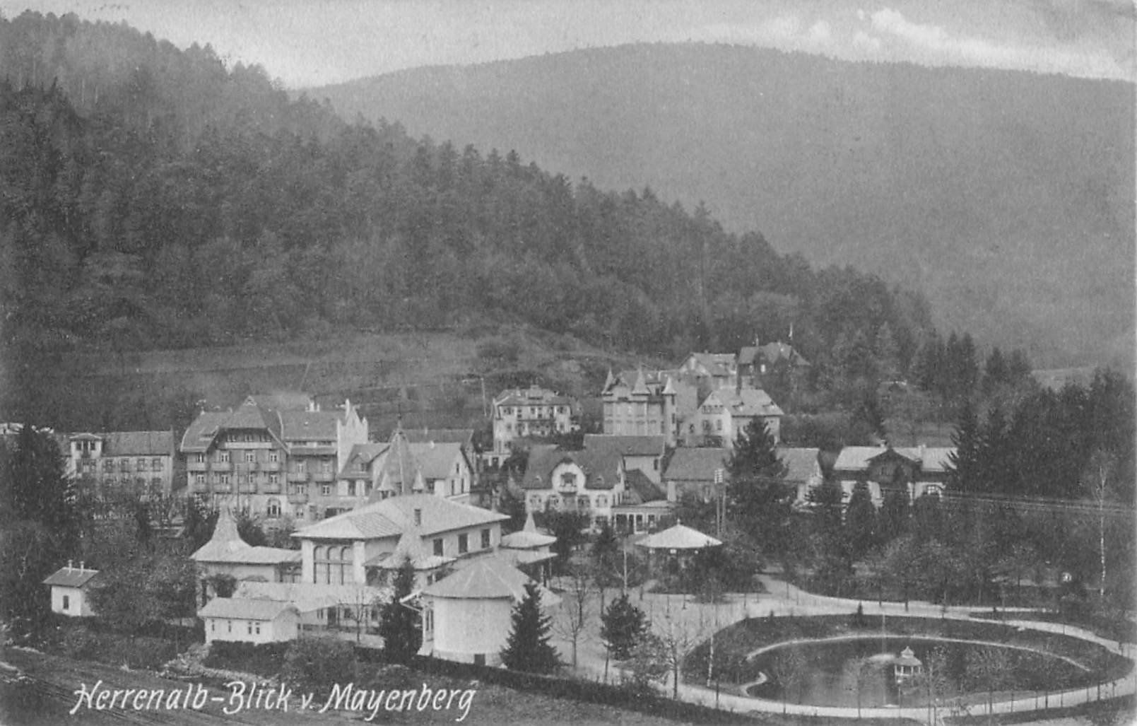 Cartoline postali: Gruss von der HERRENALB - Blick v. Mayenberg – Usato da Winterthur venduto da SchatzchischtliWinti