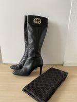 Elegante Gucci Stiefel aus Leder, Grösse 38, schwarz