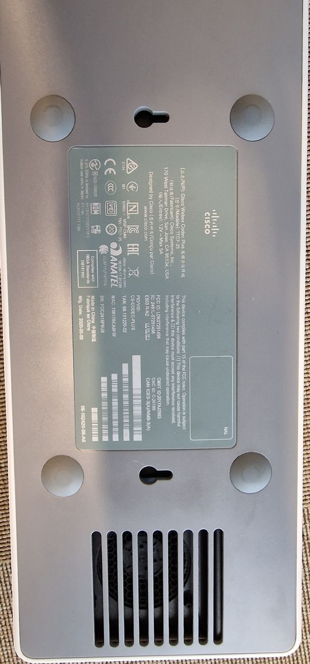 Cisco Webcams: Cisco TTC7-25 CS-Codec-Plus Video Conferencing Webex Device  – Gebraucht aus Gerlafingen von dulifuli 2