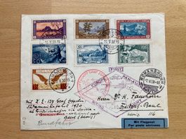 Zeppelin Flugpostbrief 1930 mit absoluter TOP Frankatur