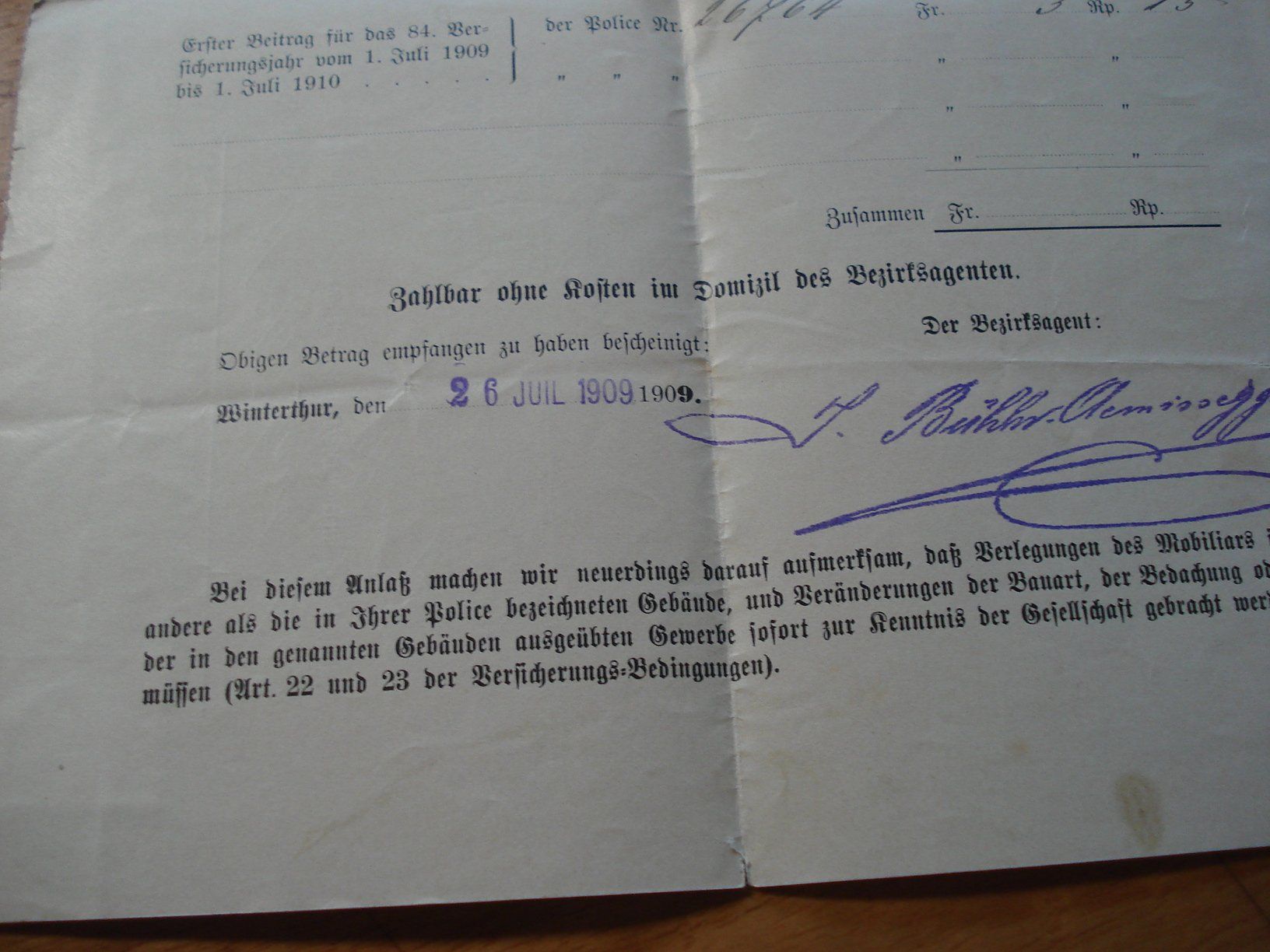 Alle Briefmarken: Faltbrief 1908, Prämienrechnung Mobiliar-Versicherung – Gebraucht aus Niederwil AG von morostahu 5