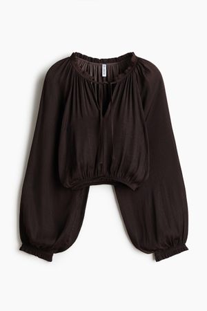 Croptop Bluse braun Grösse S 