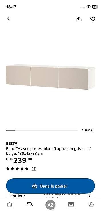 Meubles TV: Meuble TV IKEA beige  – D'occasion à Fribourg par alinez29 1