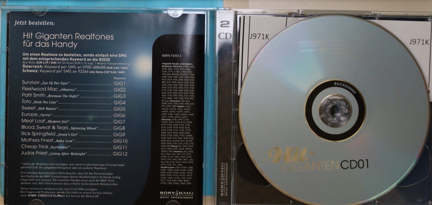 CD: Die Hit- Giganten -Rocksongs – Usato da Luzern venduto da CONTENTI 1