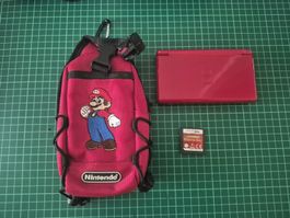 Nintendo DS Lite red console + Professor Layton and Bag
