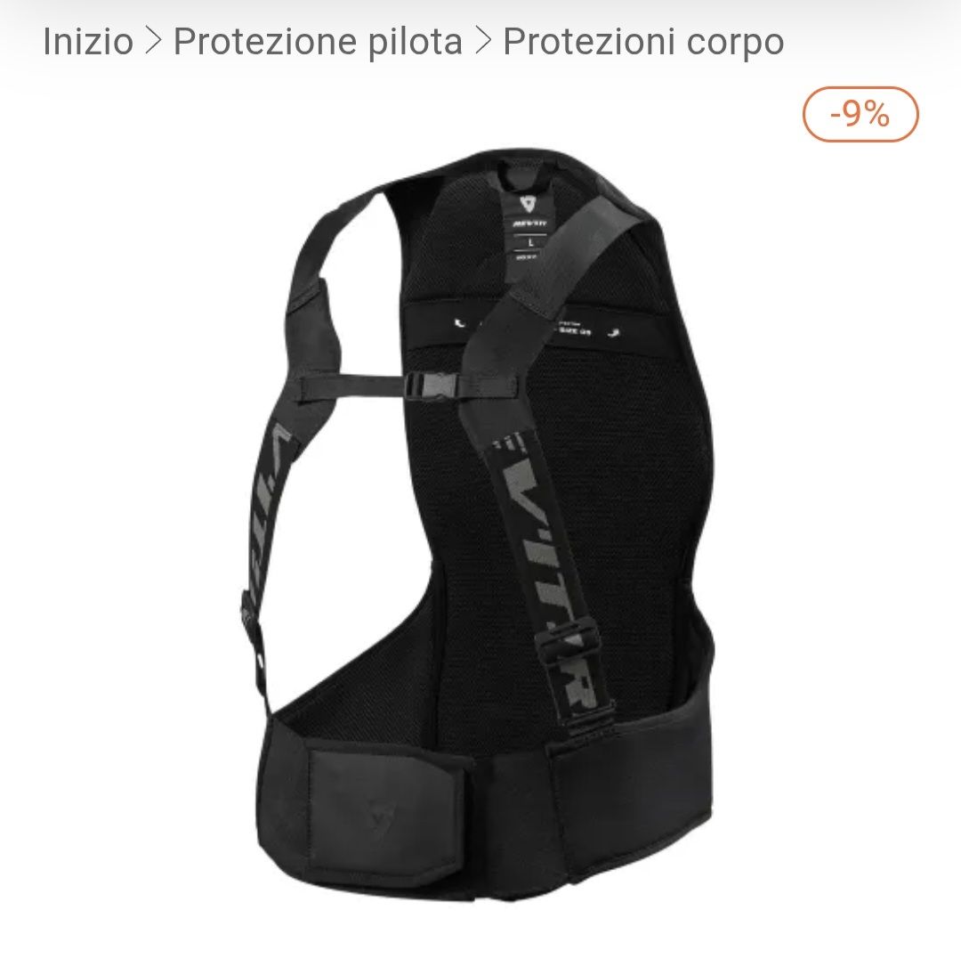Protezioni & Imbottiture: protettore schiena per moto nuovo – Nuovo e nell'imballaggio originale da Curio venduto da janos07 2