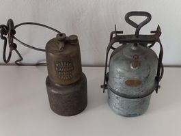 2 Karbid Bergbaulampen