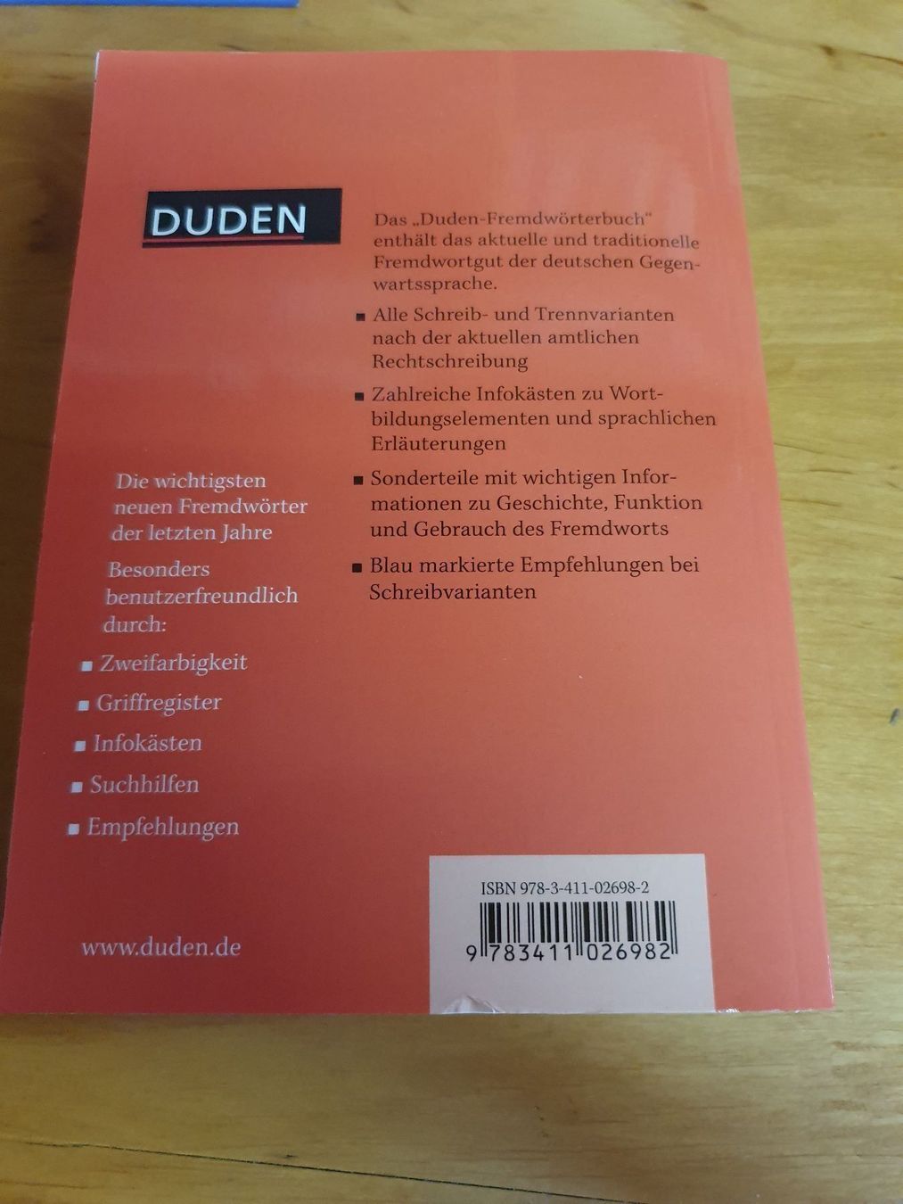 Libri: Duden das Fremdwörterbuch – Usato da Oberdorf BL venduto da BaldenEagle 1