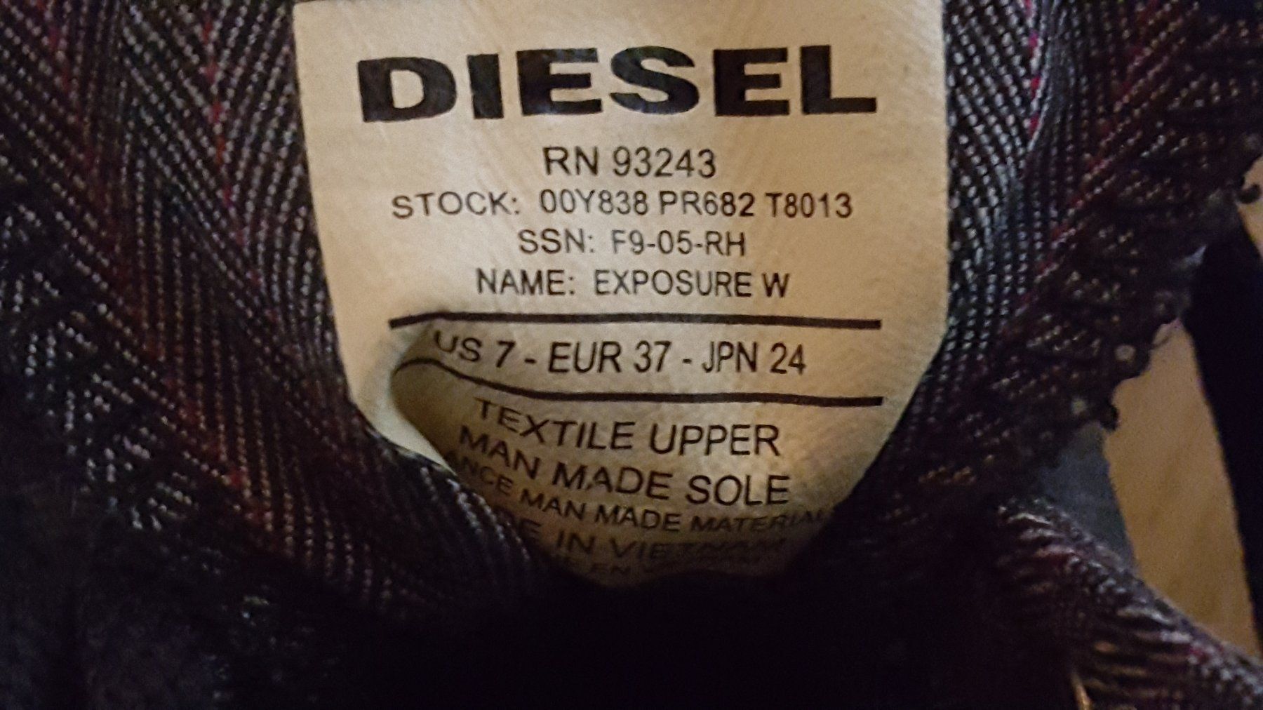 Diesel Scarpe da donna: DIESEL High-Top Sneaker Exposure schwarz – Usato da Unterseen venduto da bongmarley 6