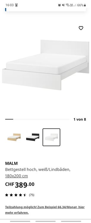 Ikea Bett 100x200 Weiss
