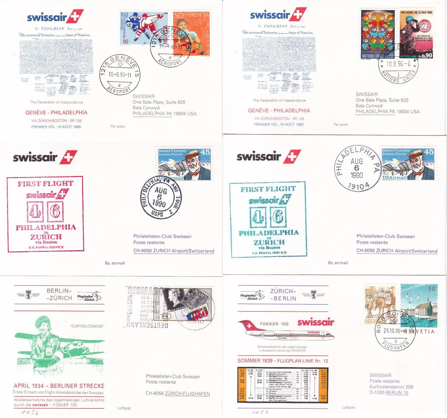 Tutti i francobolli: 40 Stk. CH Flugpost Briefe, Karten ab 1989, Swissair etc. – Usato da Münchwilen AG venduto da Nesar 4