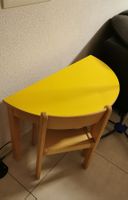 Aba Gelber Halbrund Holz Kindertisch mit stuhl