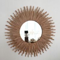 Maison du Monde Spiegel Sonne Mimosenholz Ø110 Boho