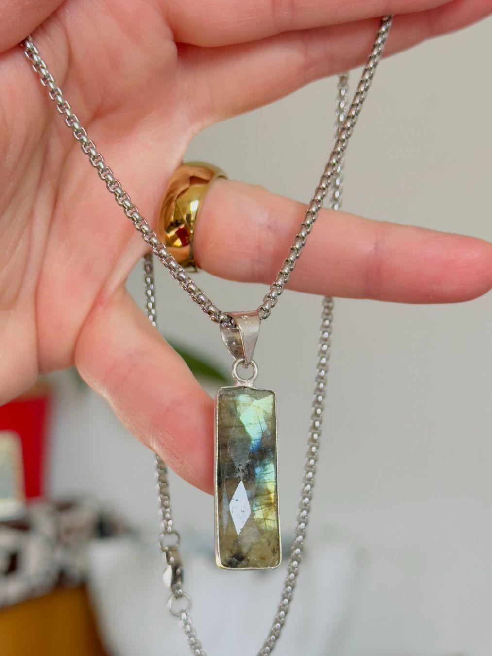 Catenine: Labradorite necklace – Nuovo e nell'imballaggio originale da Genève venduto da AGBERG