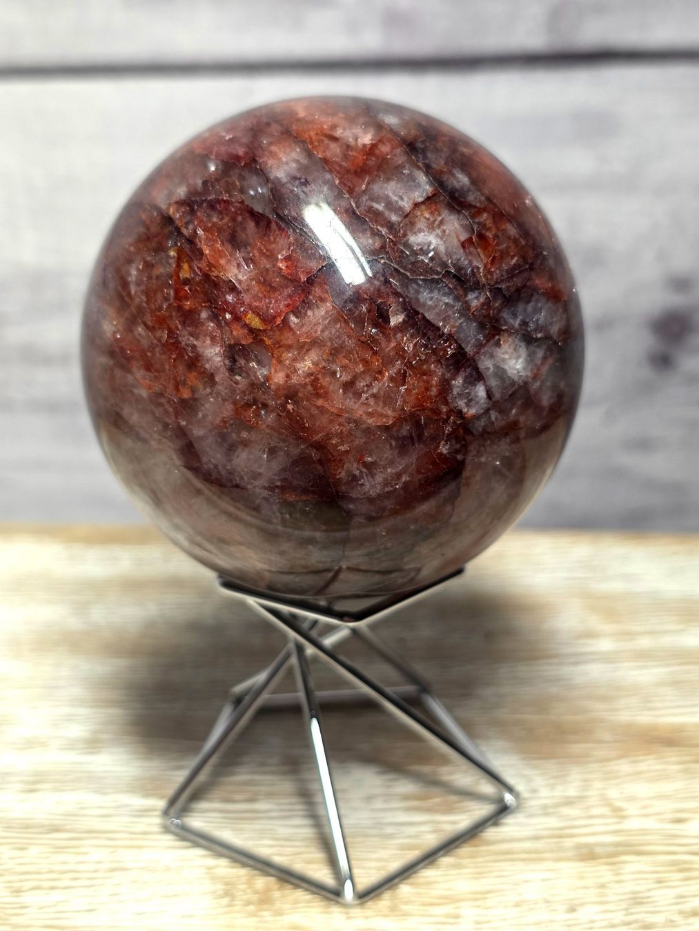 Minerali & Pietre curative: Feuerquarz Kugel E 480g – Nuovo e nell'imballaggio originale da Matzingen venduto da Shay_Crystalz 2