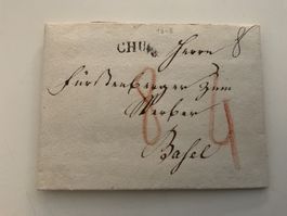 1808 Stabstempel Faltbrief mit Inhalt Chur - Basel