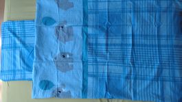 Kinder-Bettwäsche Set 90cm x 130cm (2x), blau