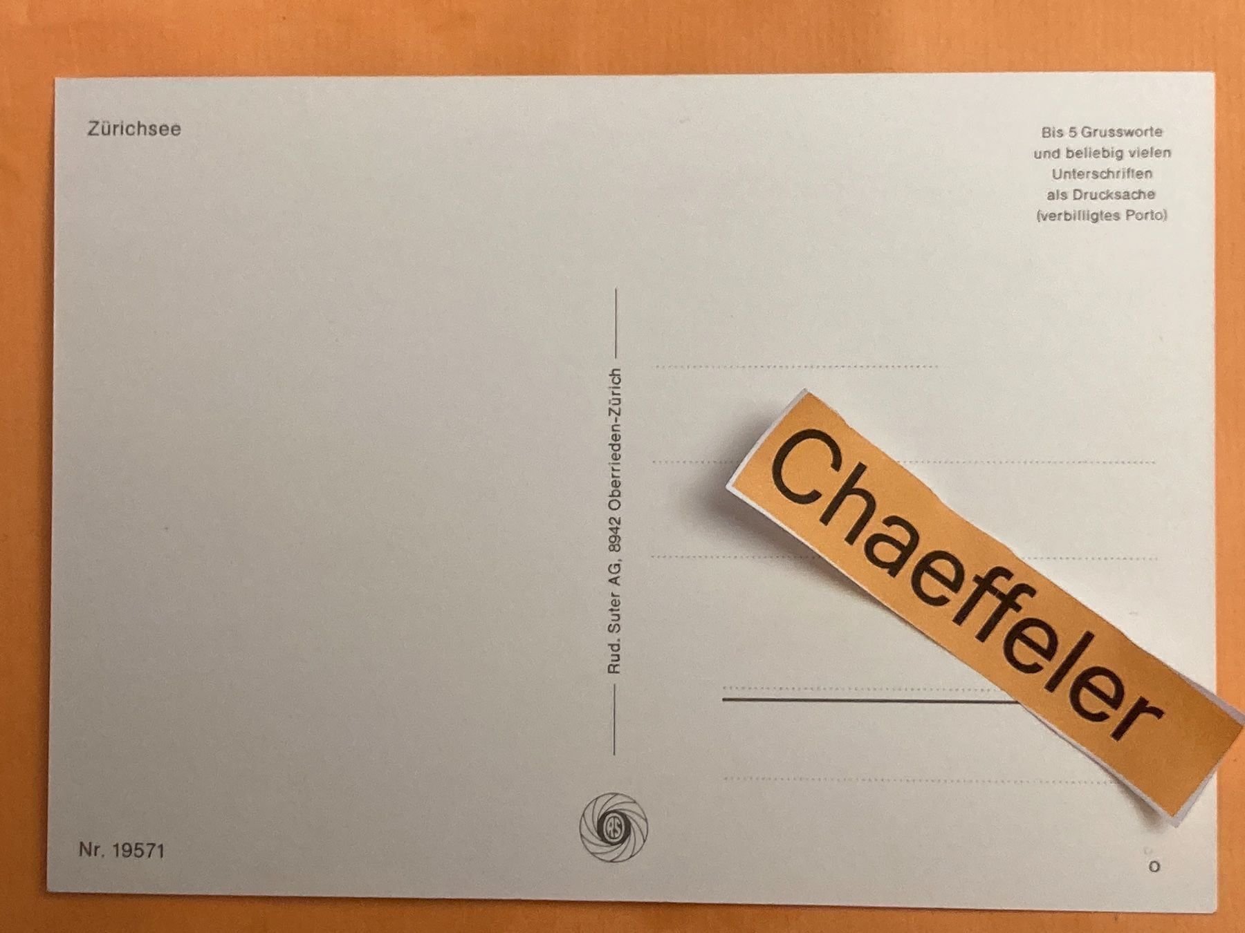 Cartoline postali: Zürichsee – Usato da Zürich venduto da Chaeffeler 1