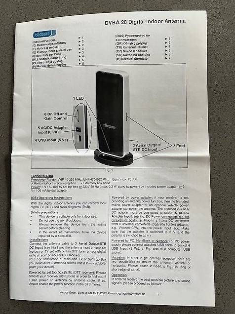 Funktechnik: Antenne Vivanco DVBA 28 digital indoor antenna – Gebraucht aus Saules von Pathan 2