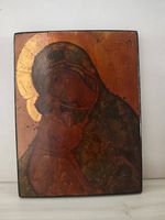 Icône russe ancienne de la Vierge de Vladimir  Fin XIXe s.