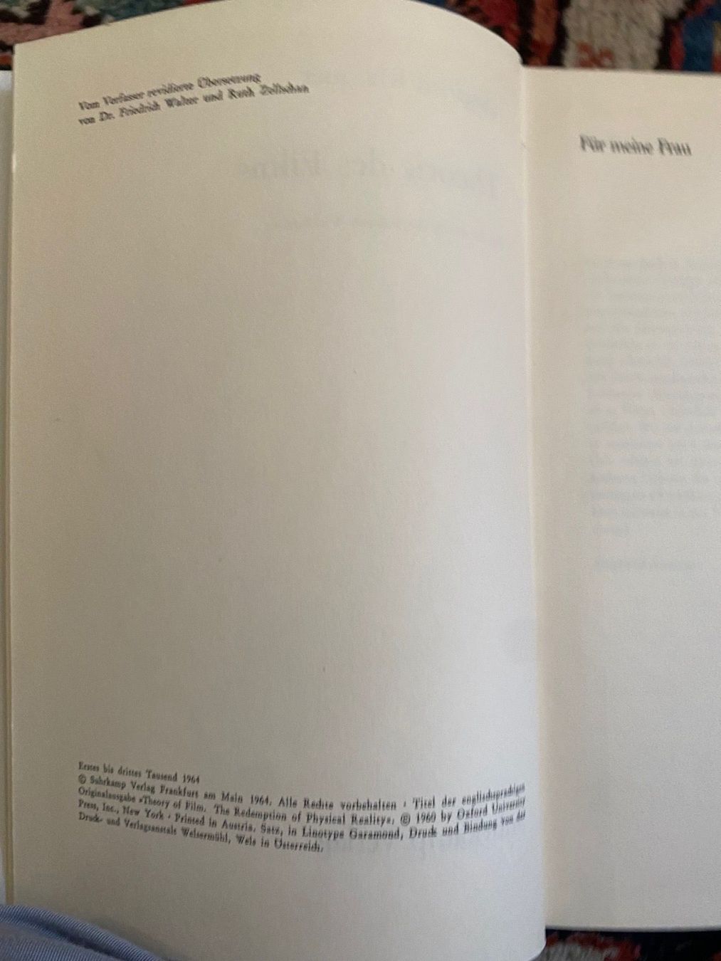 Libri: Kracauer Theorie des Films signiert – Usato da Zürich venduto da 2013tg 3