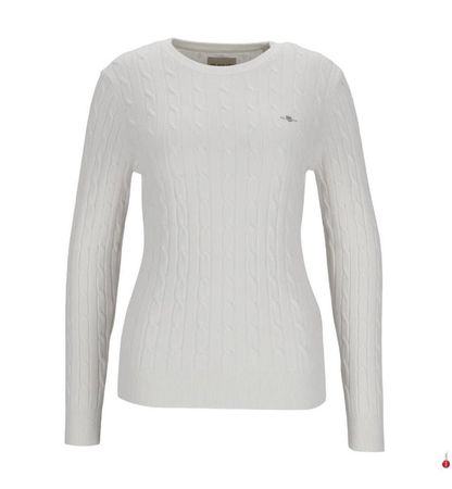 GANT Damen Pullover Weiss Grösse S – Zopfmuster – Neu