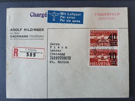 1937, Luftpost Brief von Frauenfeld nach Wiesendangen