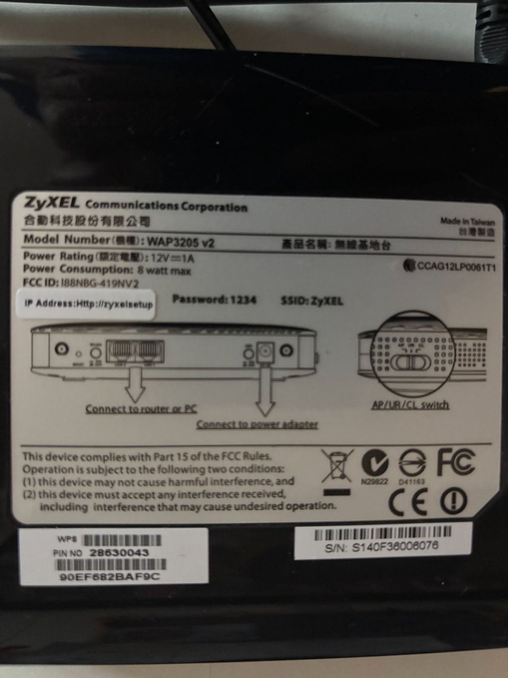Zyxel WiFi: Zyxel WLAN Access Point WAP3205V2 – D'occasion à Cazis par Orta8 1