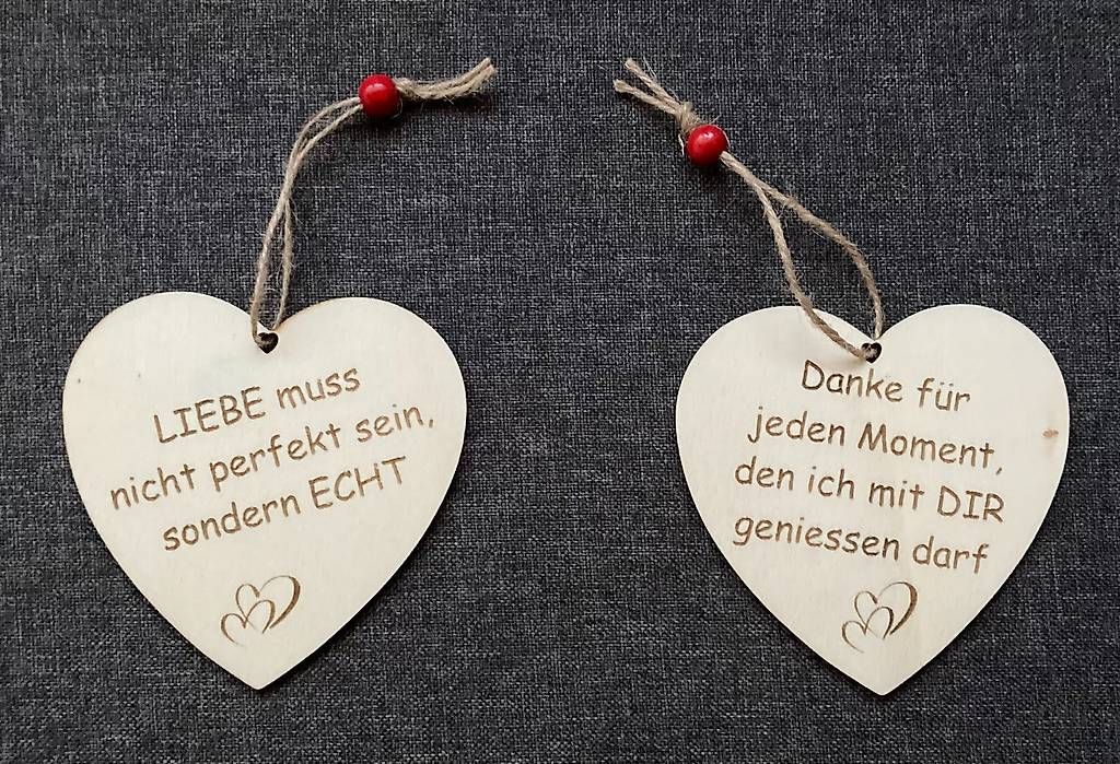 Alle Dekorationen: 2 Holzherzen – Neu und originalverpackt aus Trimmis von Laserart_FN