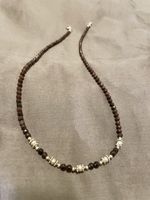 Granat Halbedelstein Kette 925 Silber Einsätze & Verschluss