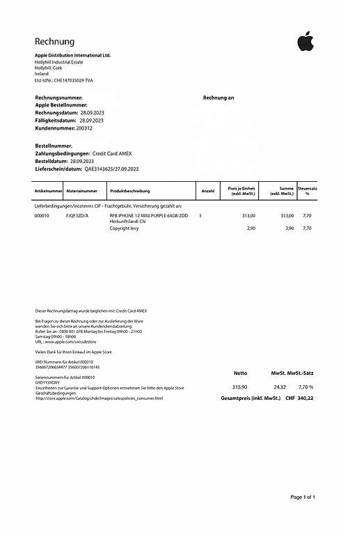Telefoni cellulari / Smartphones: Apple iPhone 12 mini – Usato da Rümlang venduto da ChKoeln81 3