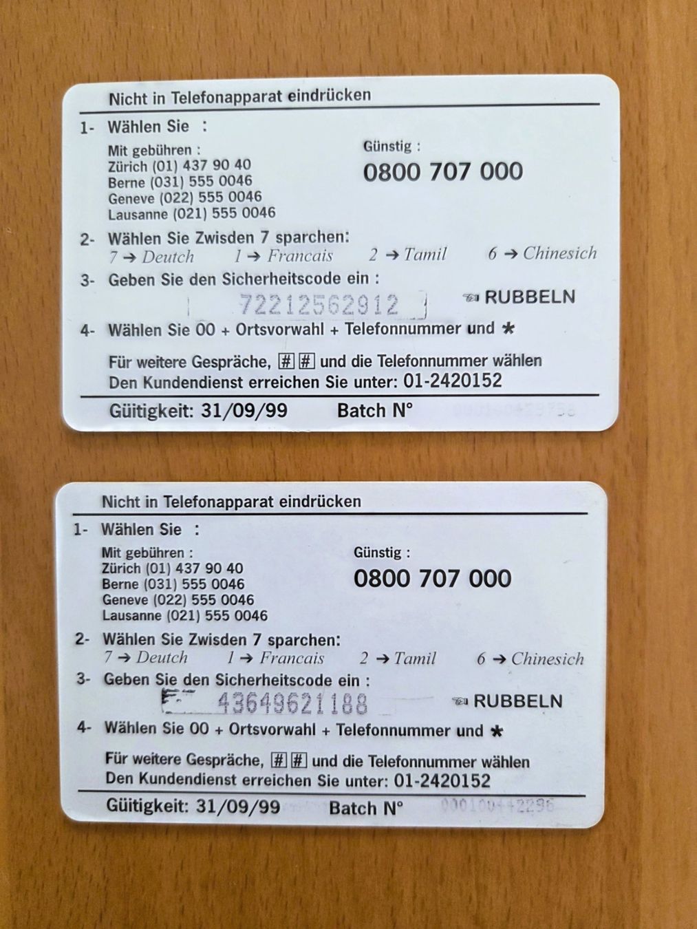 Schede telefoniche: DIVERSE - PREPAID - SCHWEIZ – Usato da Brüttisellen venduto da Nighttrain 1