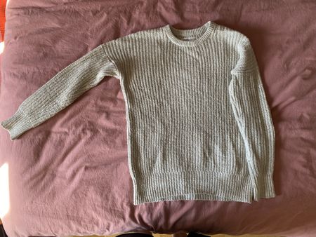 Pull d'hiver chaud et douillet - Taille S - Beige et argenté