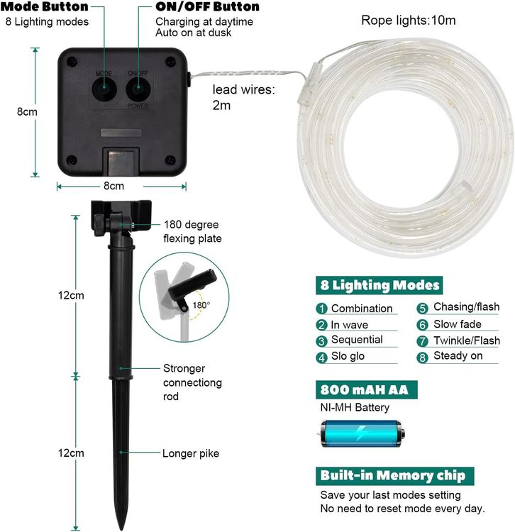 Solar Lichtschlauch Lichterkette M Kaufen Auf Ricardo