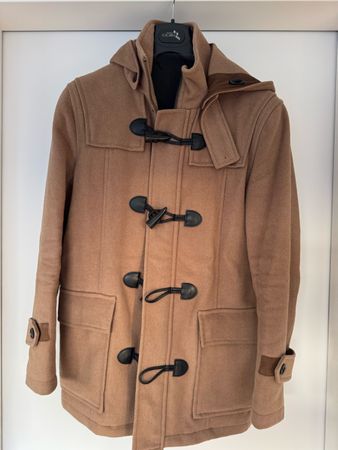 Zara Man Beige Wool Duffle Coat - Size S - Perfect Winter!