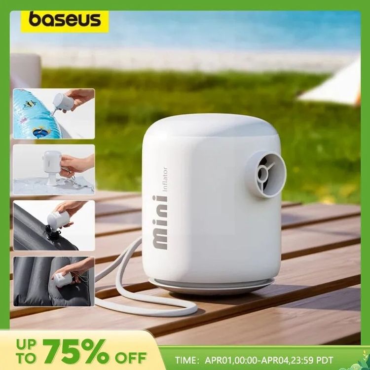 Tragbare Elektrische Luftpumpe 4000Pa - Mini Pumpe Mit 5 Düsen Für Luftmatratzen & Pool