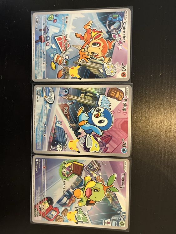 Pokemon Karten First Partner Set - Chimchar, Piplup & Turtwi (Neu ...
