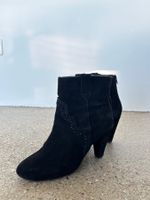 Elegante schwarze Wildleder Stiefeletten, Grösse 39
