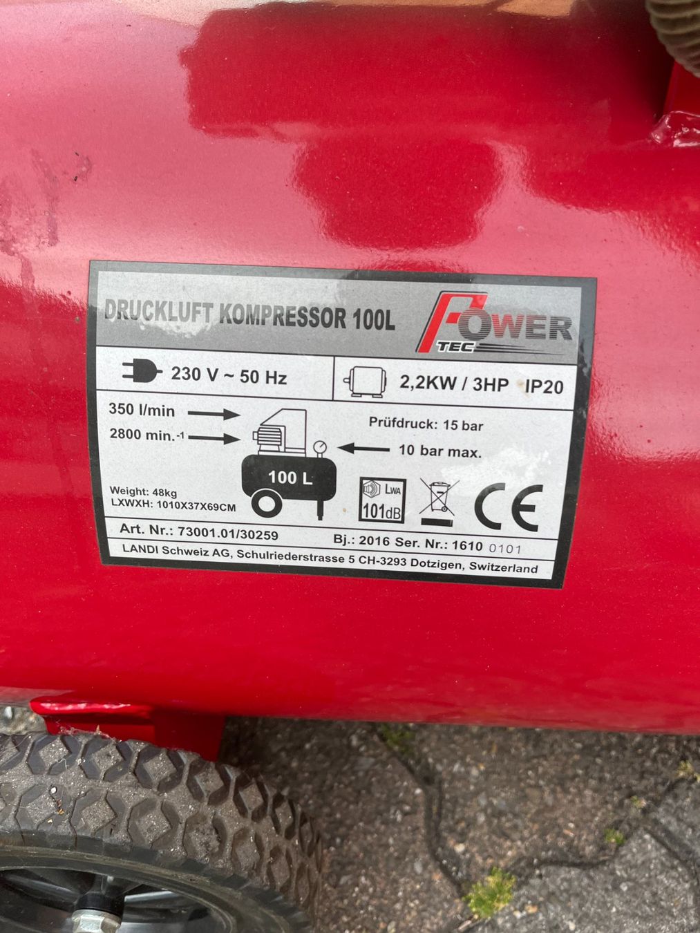 Compressori: Kompressor 100L 2.2kW Druckluft, fast neu, – Usato da Lanzenhäusern venduto da dak_9x76 3