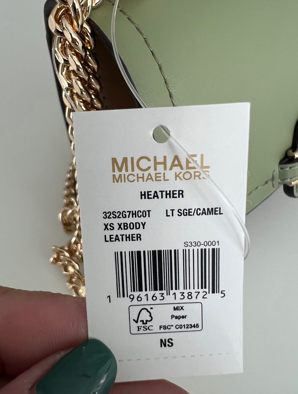 Michael Kors Taschen für Damen: Michael Kors Tasche light sage/camel – Neu und originalverpackt aus Wiedlisbach von Sistershop 7