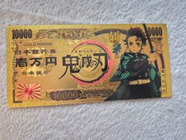 Gold Foil Plated Demon Slayer Tanjiro Kamado Banknote