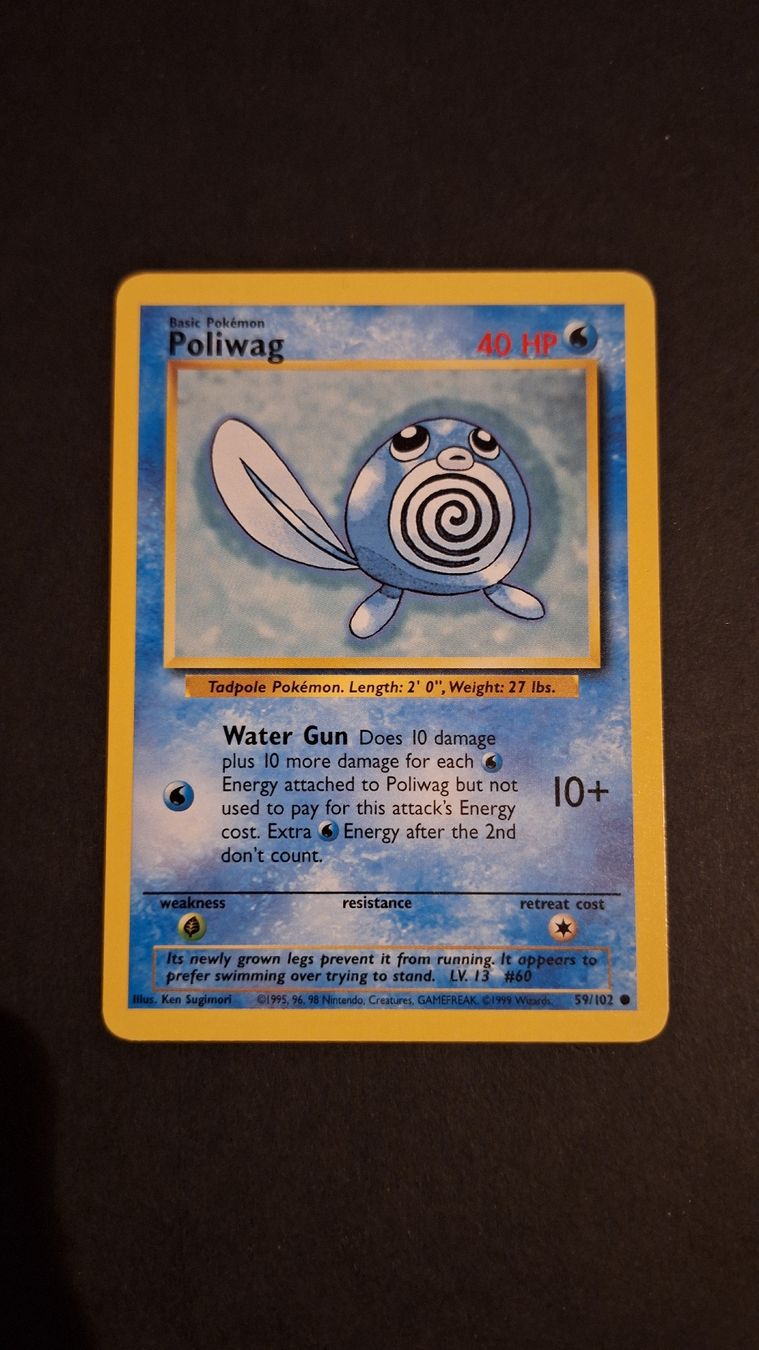 Pokémon Carte collezionabili: Poliwag Base Set 59/102 EN – Usato da Curio venduto da CATE13