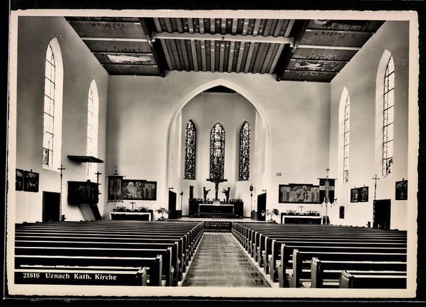 Ansichtskarten: AK Uznach, Katholische Kirche – Gebraucht aus Berlin von bartko-reher