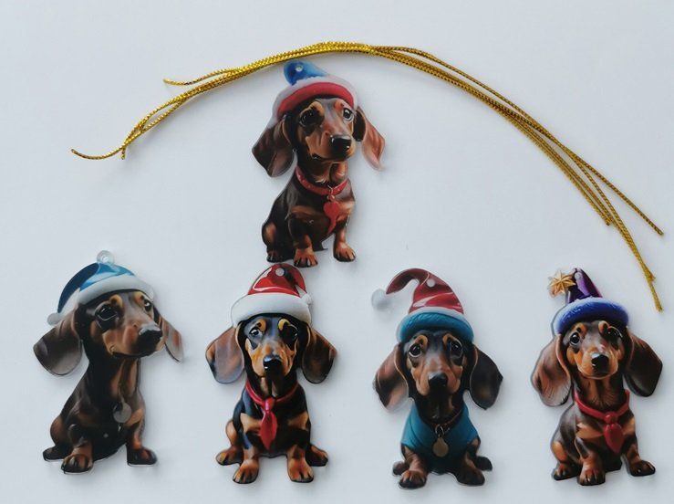 JWTRSVTY 4er Set Feuerwehrmann Weihnachtsornamente - Acryl Anhänger Für Baum & Deko