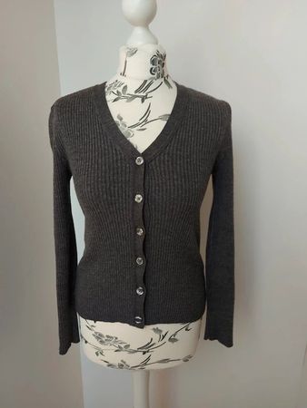 Graue Strickjacke aus Schurwolle von Kookai