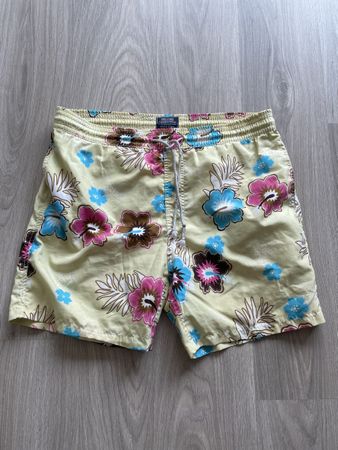 BELUOMO Badehose, Grösse L, Gelb mit Blumenmuster🌴